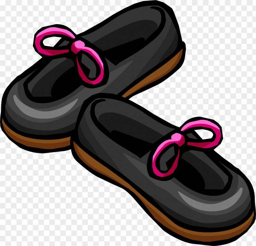 Pink Bow Slipper Club Penguin Sneakers Dress Shoe PNG
