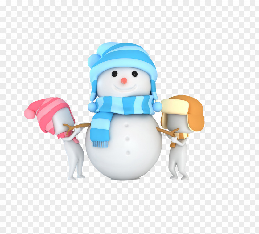 Cartoon Snowman Wearing Hat And Scarf Royalty-free Stock Illustration PNG