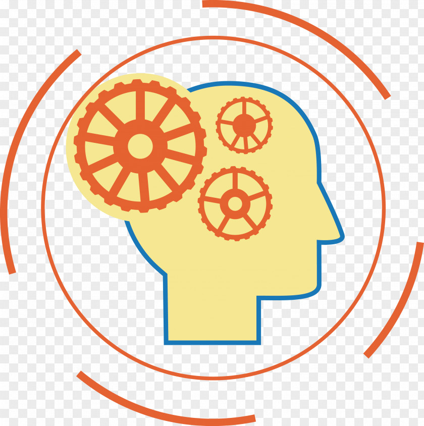 Vector Mechanical Gear Brain Cerebrum Clip Art PNG