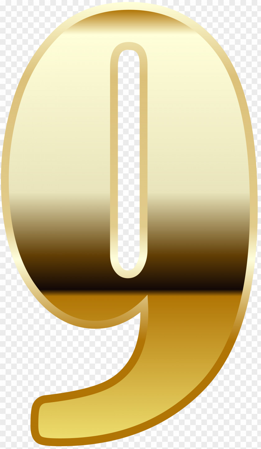 Gold Number Nine Image Yellow Design Product PNG