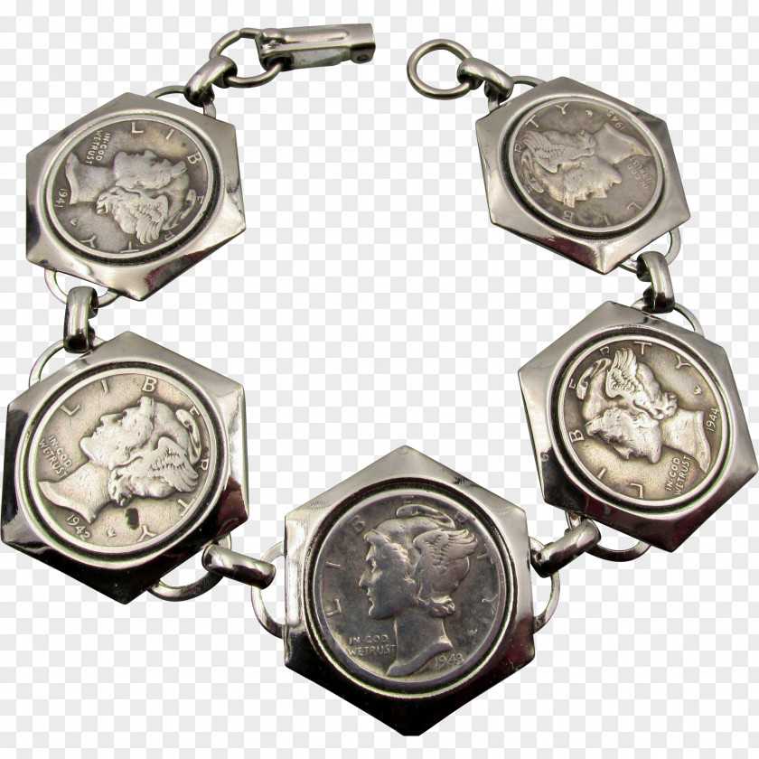 Bracelet Mercury Dime Silver Watch PNG
