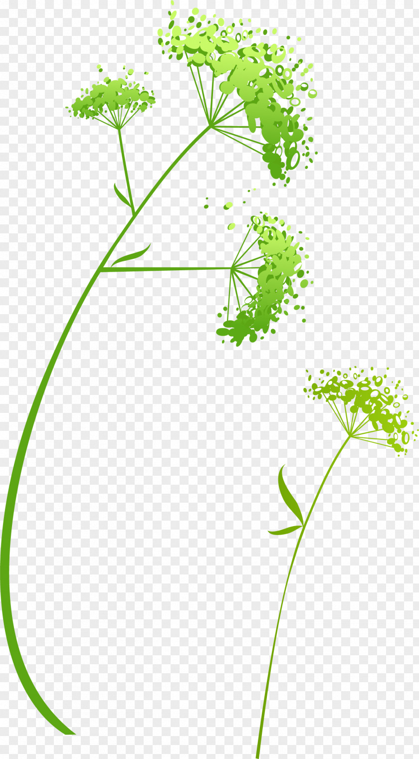 Hand Painted Green Flowers Flower PNG