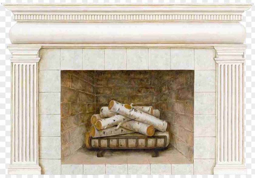 Hand Painted Wall Stove Material Free To Pull Mural Fireplace Painting Wallpaper PNG