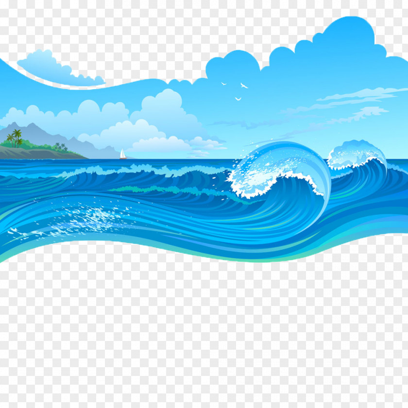 Sea Storms Cartoon Wave PNG