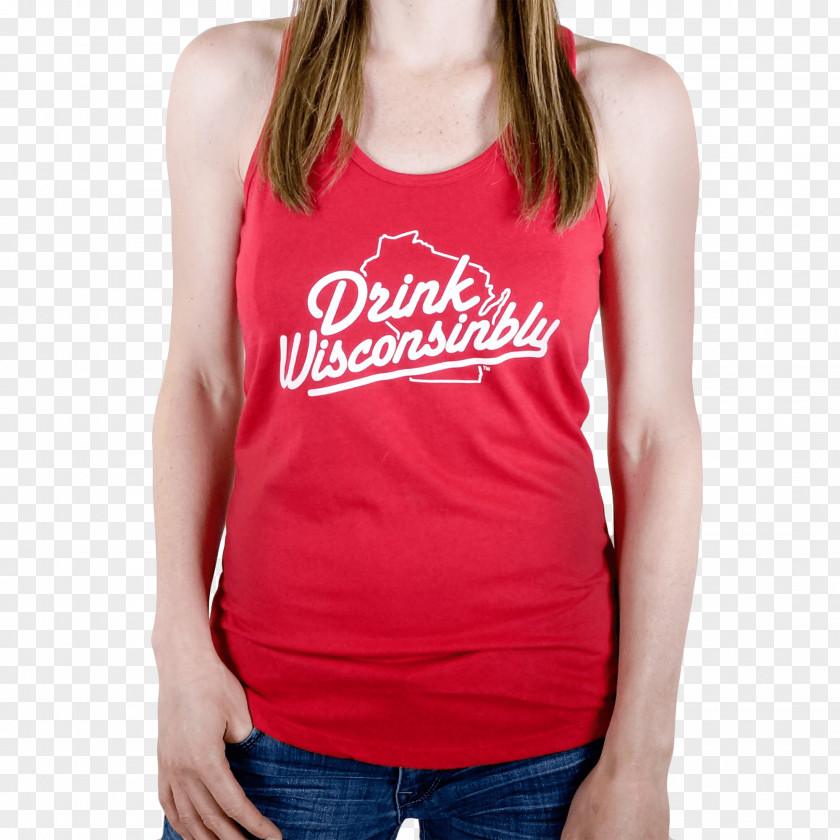 Woman Drink T-shirt Sleeveless Shirt Top Outerwear PNG