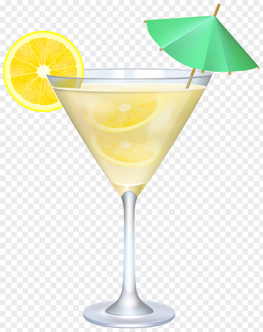 Cocktail With Lemon And Umbrella Clip Art Image Garnish Piña Colada PNG