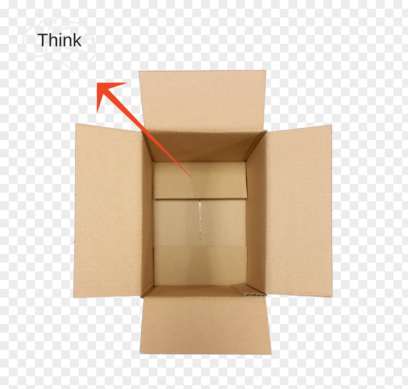 Think Outside The Box Paper Mover Packaging And Labeling Corrugated Fiberboard Cardboard PNG