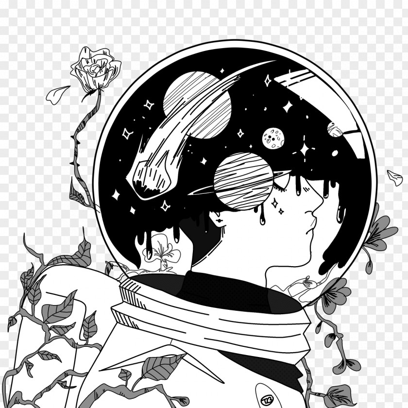 Astronaut Drawing Art Aesthetics Outer Space PNG