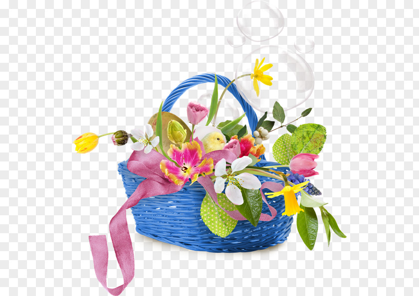 Easter Basket Floral Design Egg PNG
