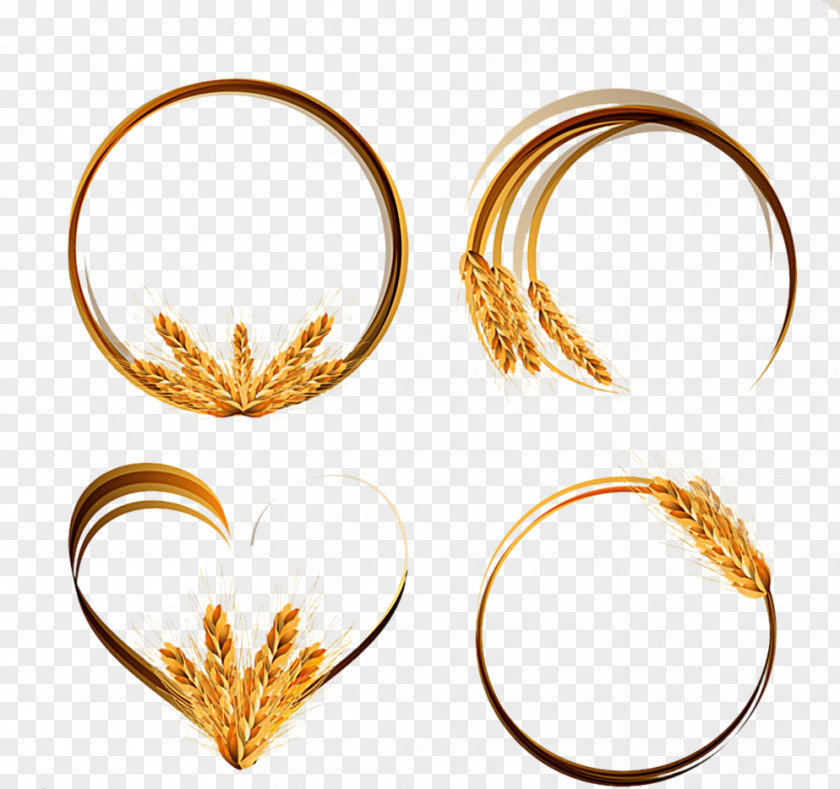 Golden Wheat Ring Ear Euclidean Vector Clip Art PNG