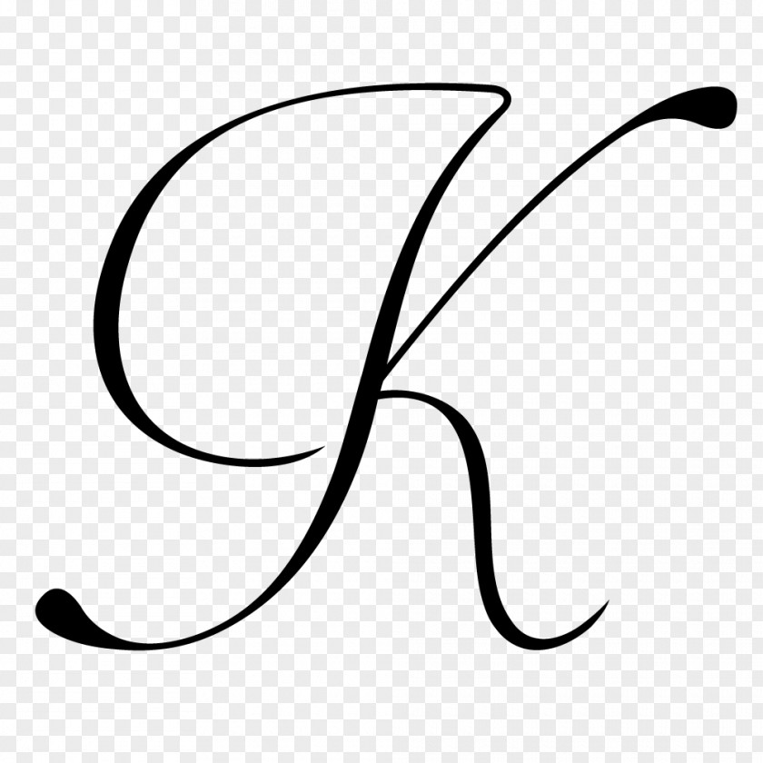Lettering K Cursive Clip Art PNG