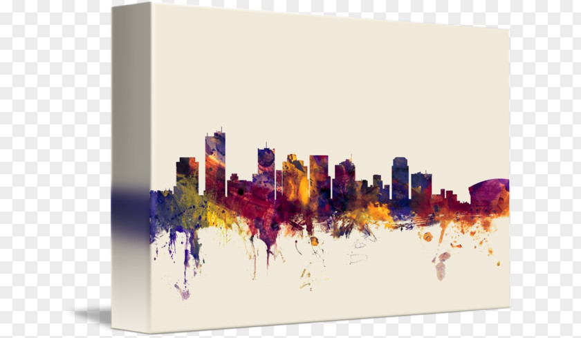 Arizona SKYLINE Phoenix Canvas Print Art Gallery Wrap PNG