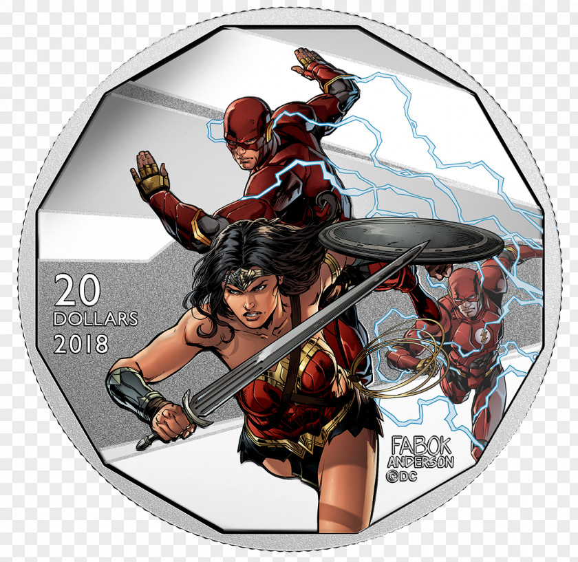 Cyborg The Flash Batman Canada Coin PNG