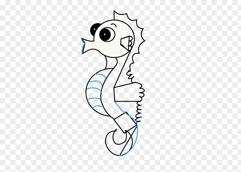 Draw Seahorse Line Art Drawing Cartoon Clip PNG