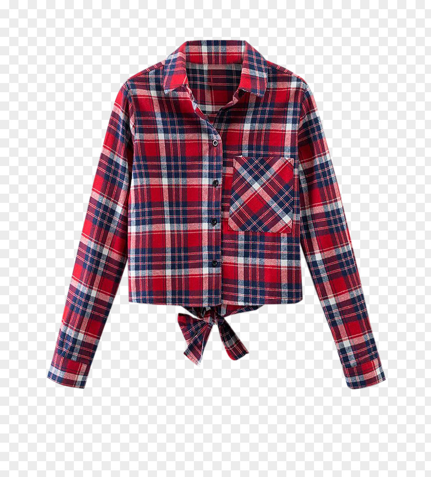 Shirt Sleeve Tartan Blouse Flannel PNG