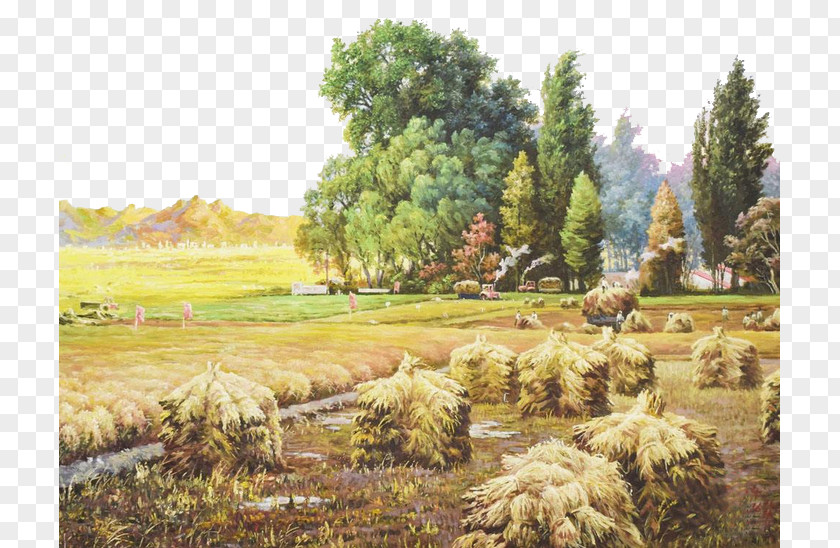 Oil Valley Painting Landscape PNG