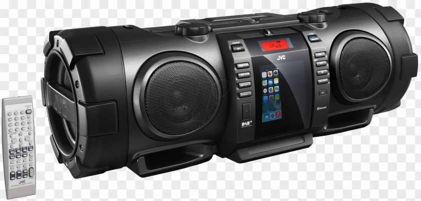 Lightning FM Boombox JVC RV-NB75BE AUX Portable CD Player Woofer PNG