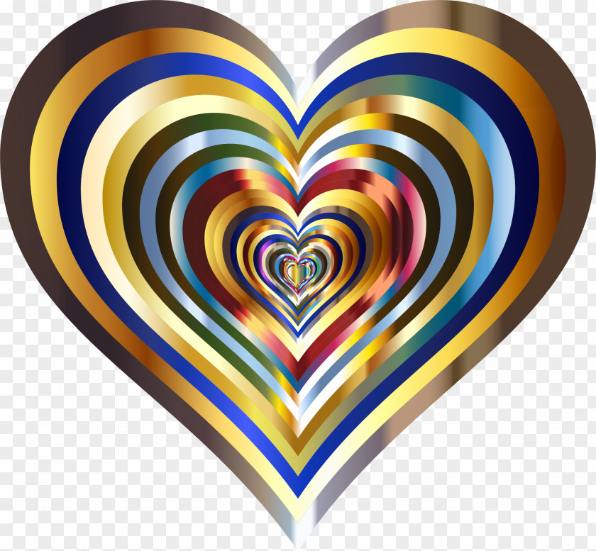 Metallic Vector Heart Color Clip Art PNG