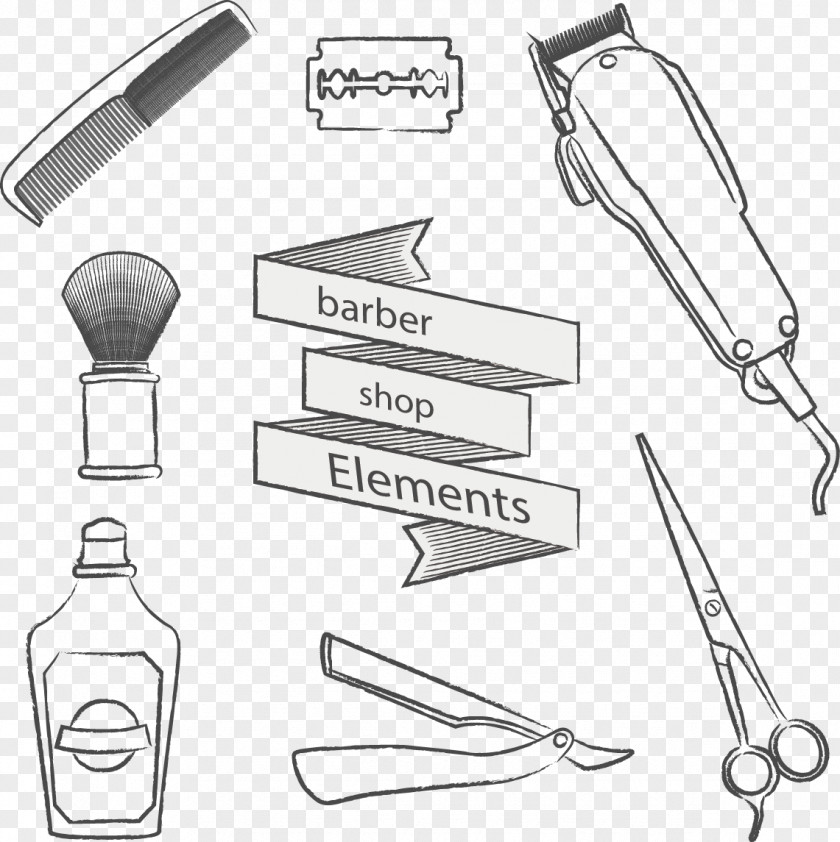 Vector Painted Hairdressing Supplies Barber Hairdresser Hair Care PNG