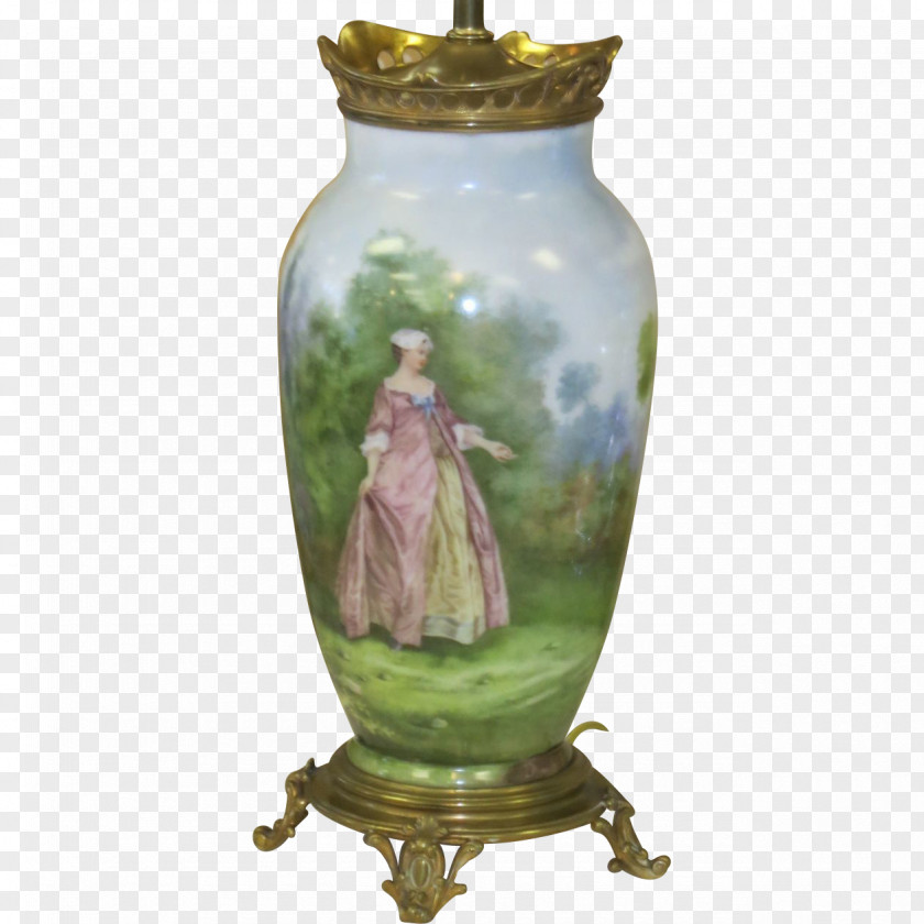Hand-painted Lamp Vase Urn Artifact PNG
