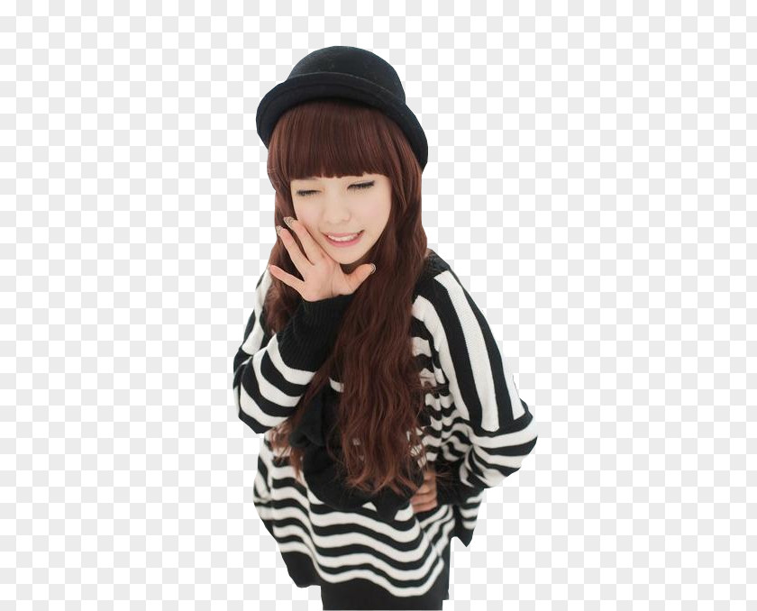 Ulzzang Girls Beanie Korean Wig PNG