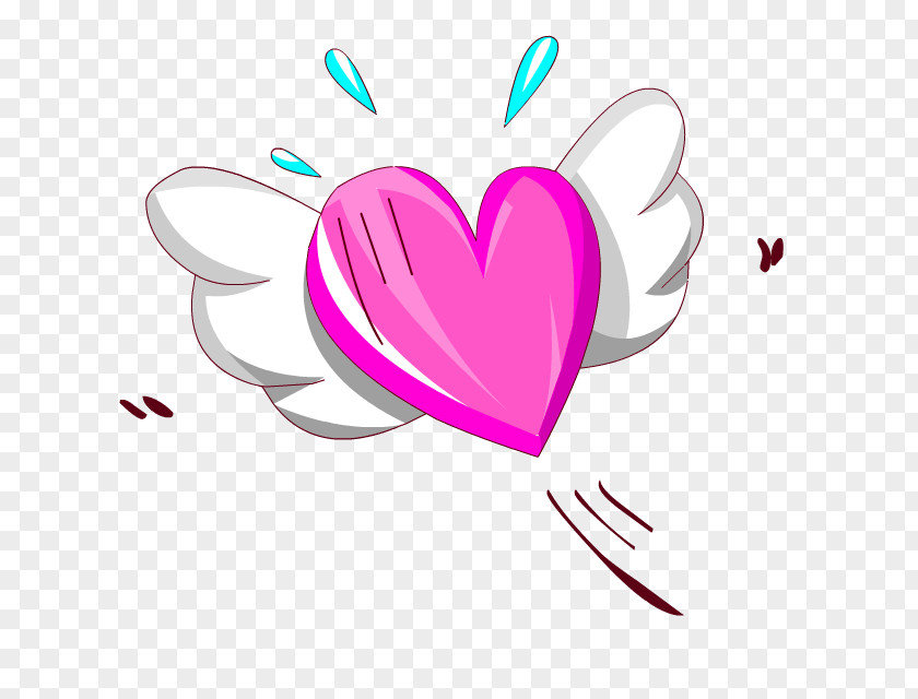Purple Fresh Love Wings Decorative Pattern Heart Download Clip Art PNG