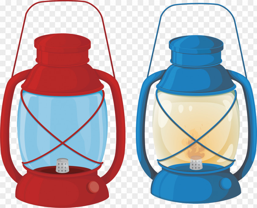 Two Kerosene Lamps Paper Lantern Camping Clip Art PNG