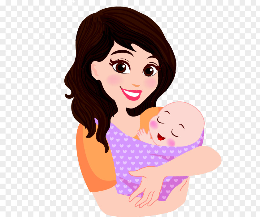 Black Painted Pattern Baby Mama Mother Infant Cartoon Child PNG