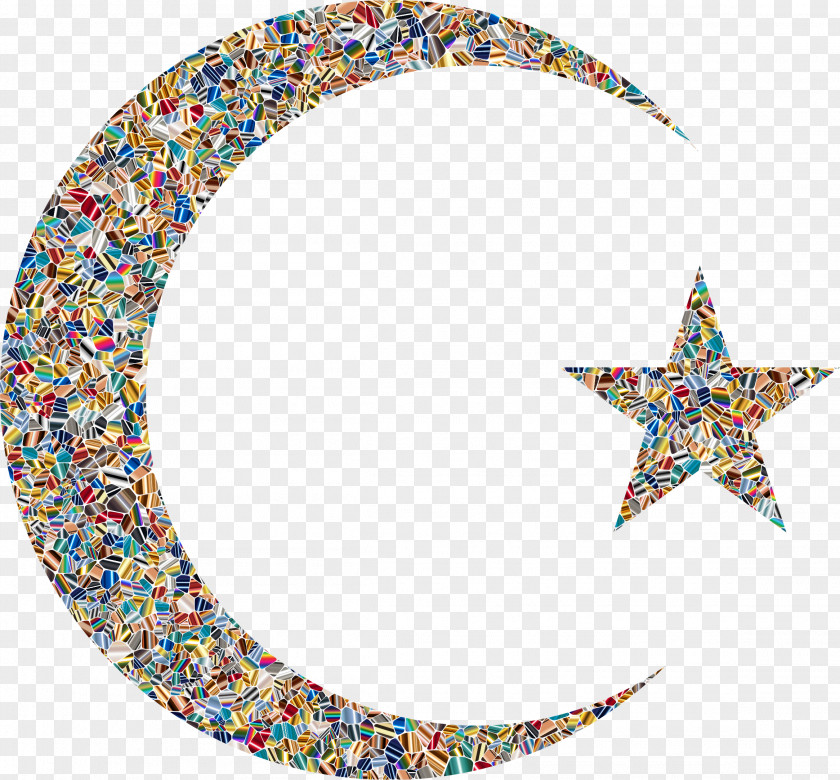 Eid Moon Star And Crescent Clip Art PNG