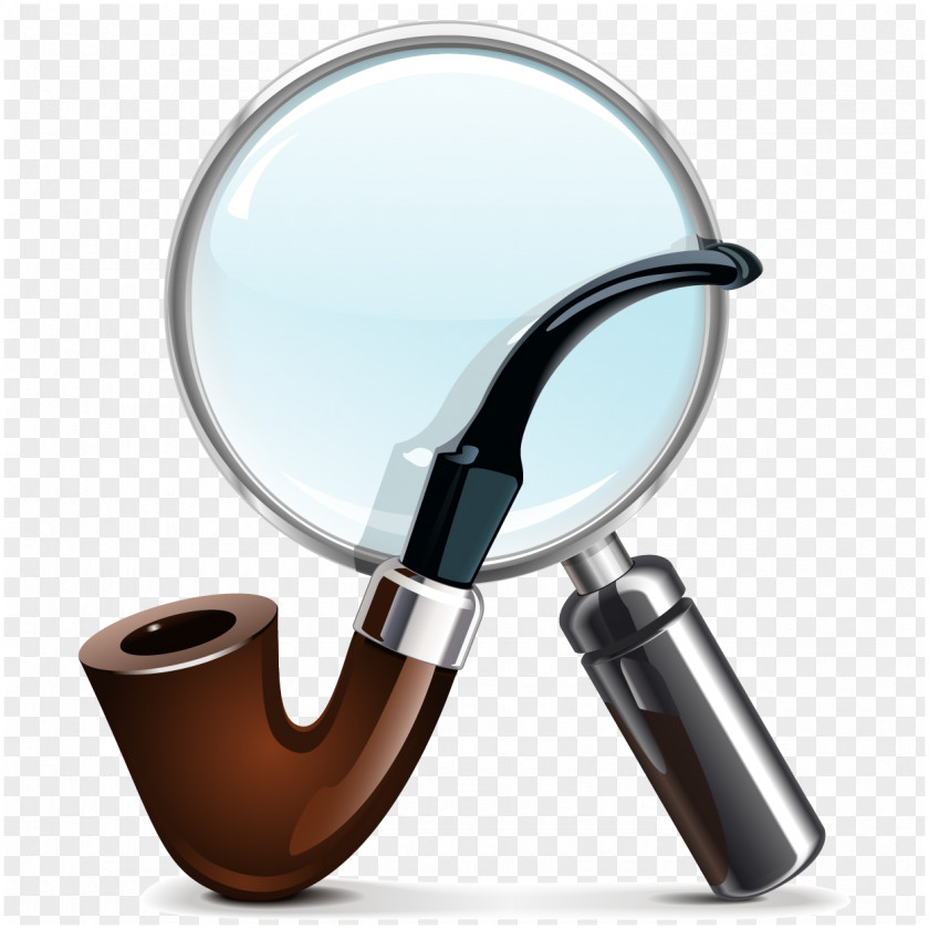Magnifying Glass Pipe Tobacco Smoking Clip Art PNG