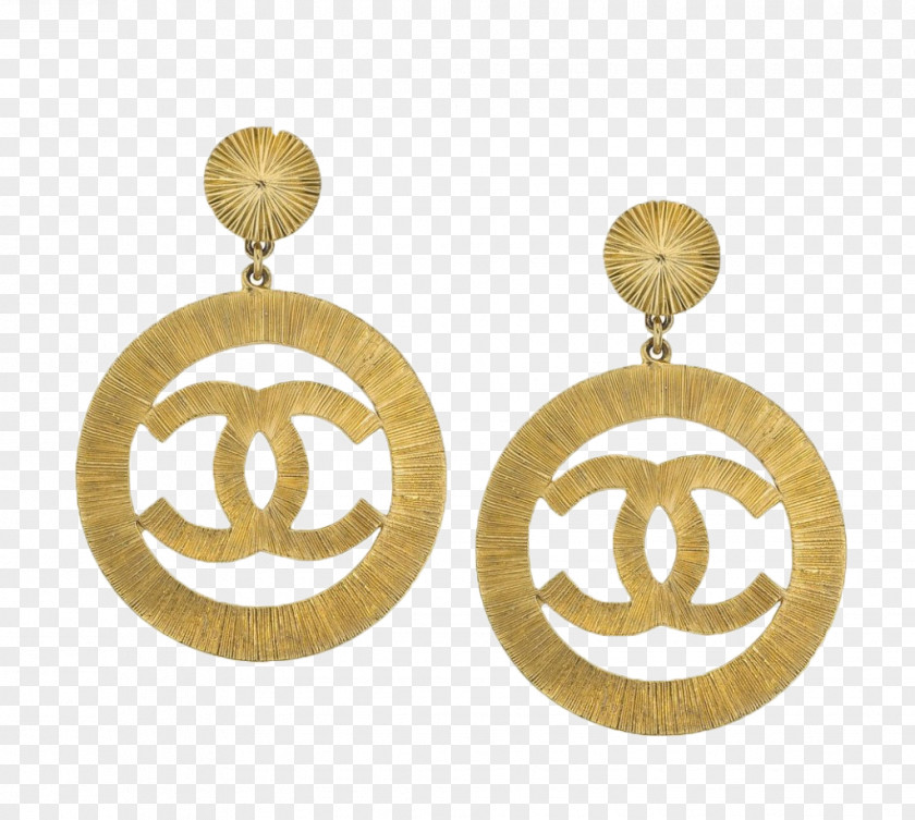 Vintage Chanel Earrings Earring Jewellery Gold Silver PNG