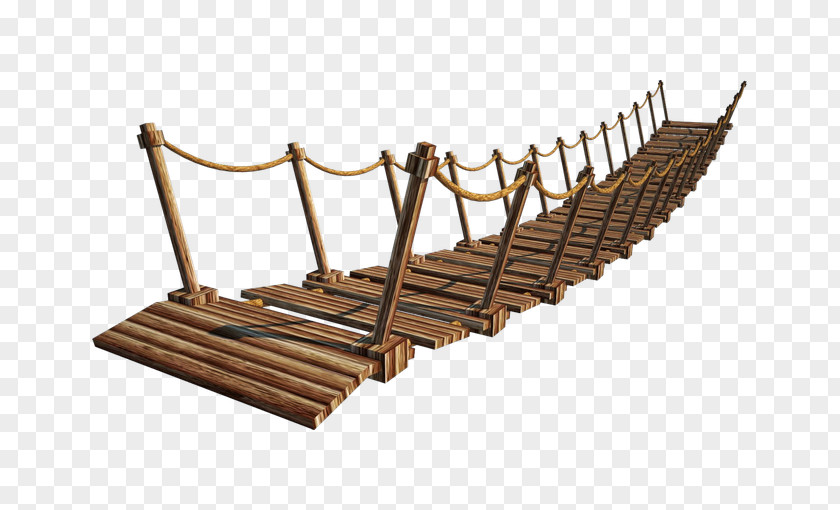 Wooden Plank Bridge Overpass Suspension Clip Art PNG