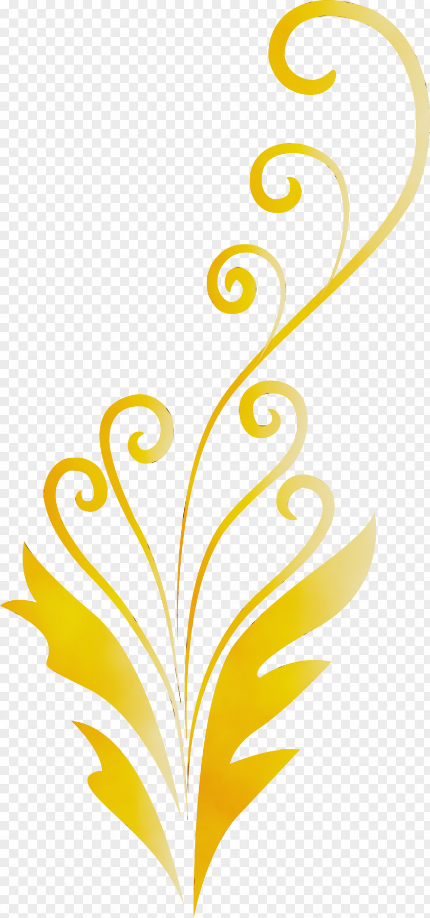 Yellow Leaf Ornament Plant Pedicel PNG