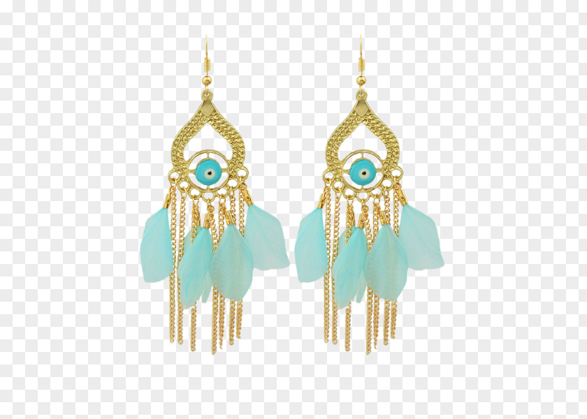 Feather Earrings Turquoise Earring Body Jewellery Woman PNG
