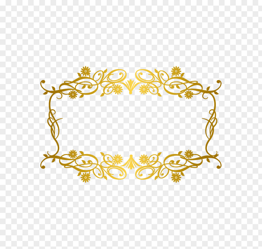 Gold Pattern Frame Picture PNG