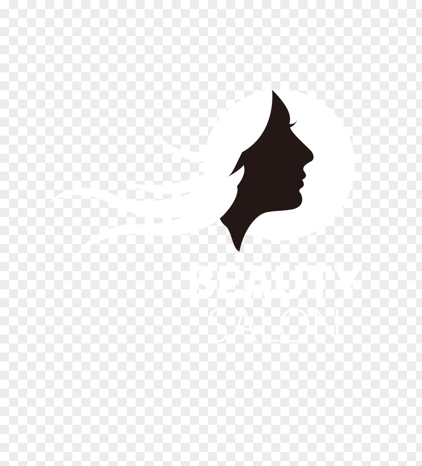 Long-haired Woman With Beauty Salon Logo Vector Material Cat Black And White Pattern PNG