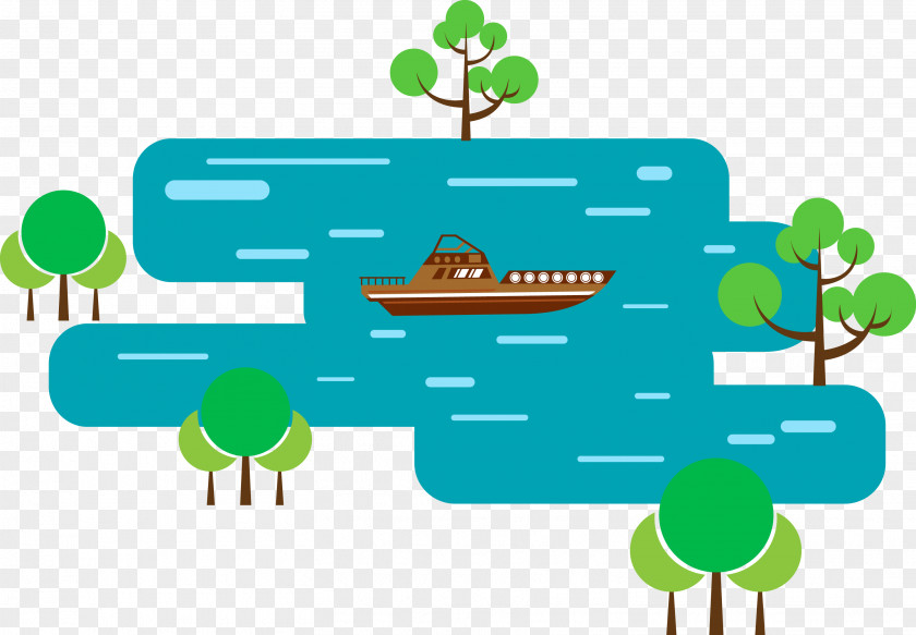 Vector Illustration Lake Cruises PNG