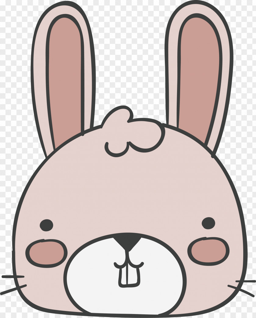 Pink Rabbit Head Domestic European Clip Art PNG