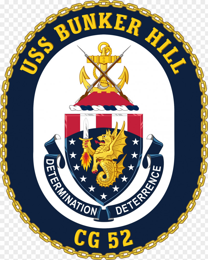 Crest Battle Of Bunker Hill USS (CG-52) United States Ticonderoga-class Cruiser PNG