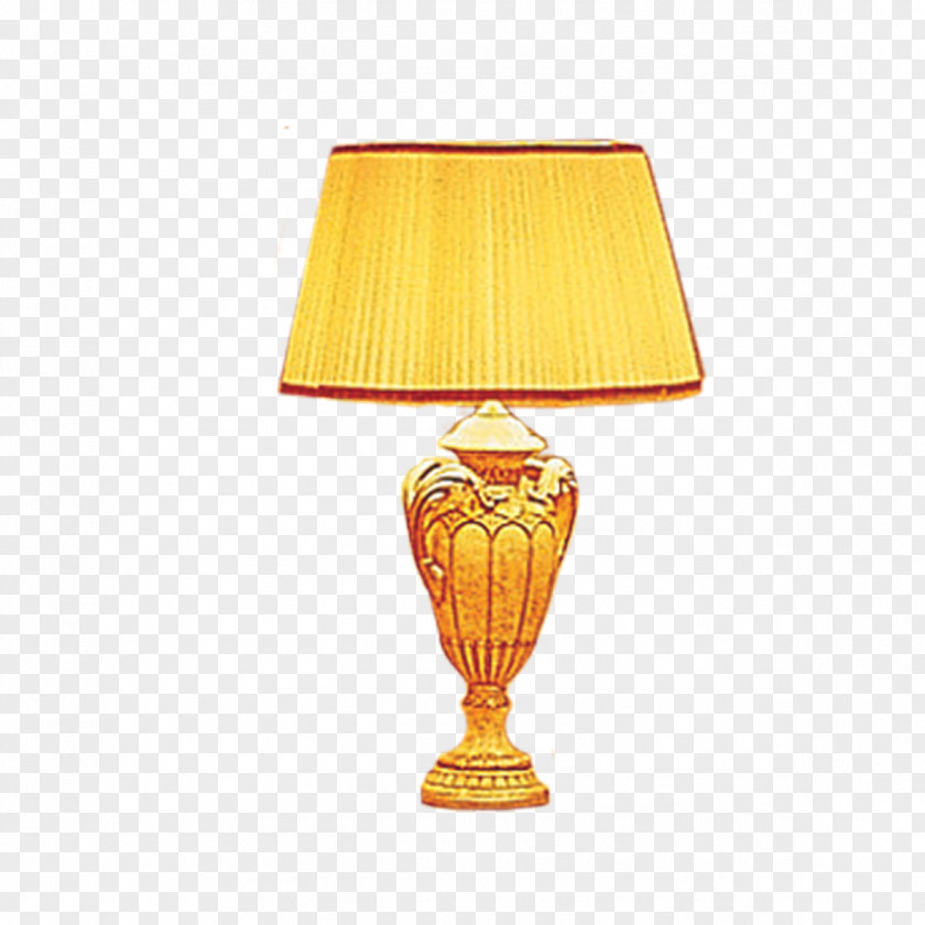 Exquisite Yellow Lamp Table Lampe De Bureau Computer File PNG