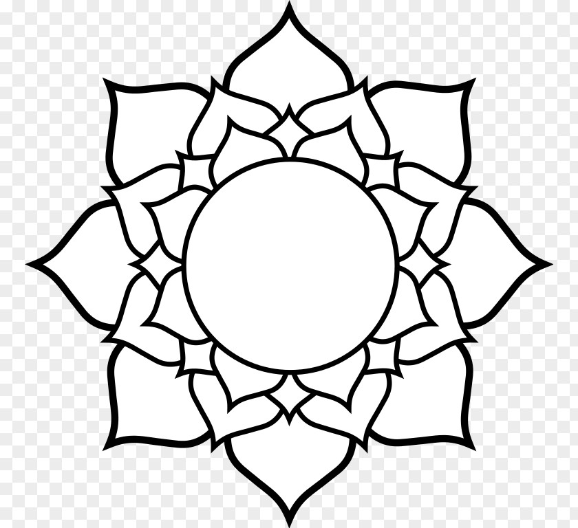 Flowers Line Drawing Mandala Coloring Book Clip Art PNG