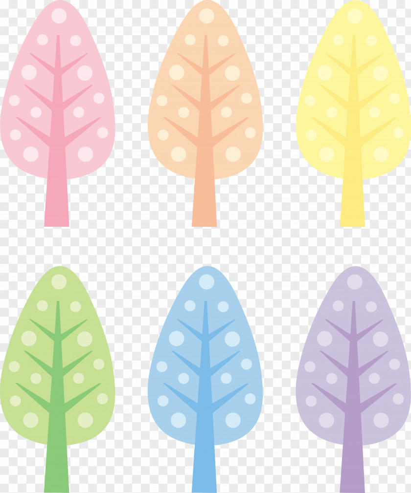 Leaves Decorated Pastel Color Drawing Clip Art PNG
