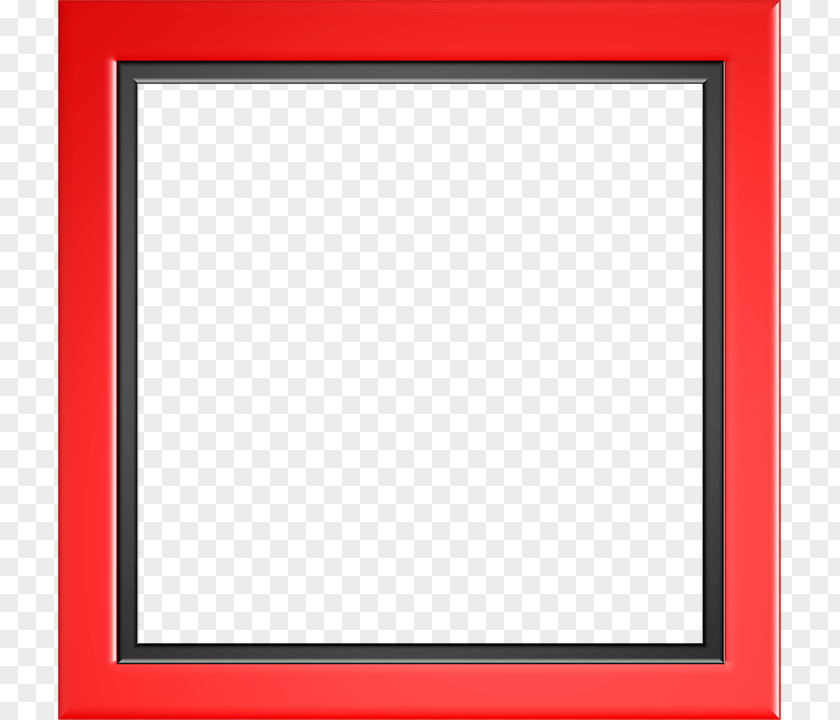 Red Border Frame Photo Square Text Picture Area Pattern PNG