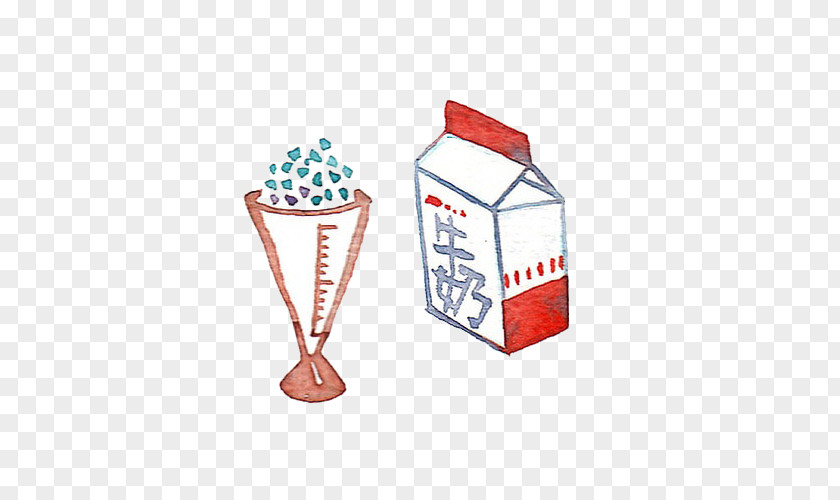 Milk Cartons And Cups Ice Cream Paper Box PNG