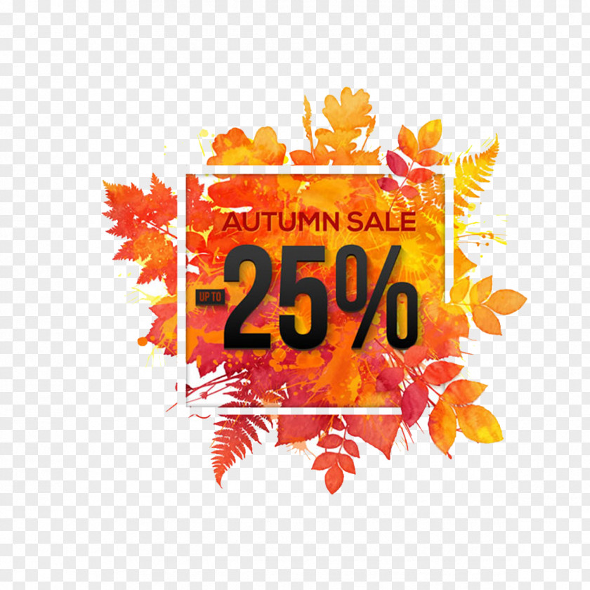 Colored Autumn Leaves Sales Poster Royalty-free PNG