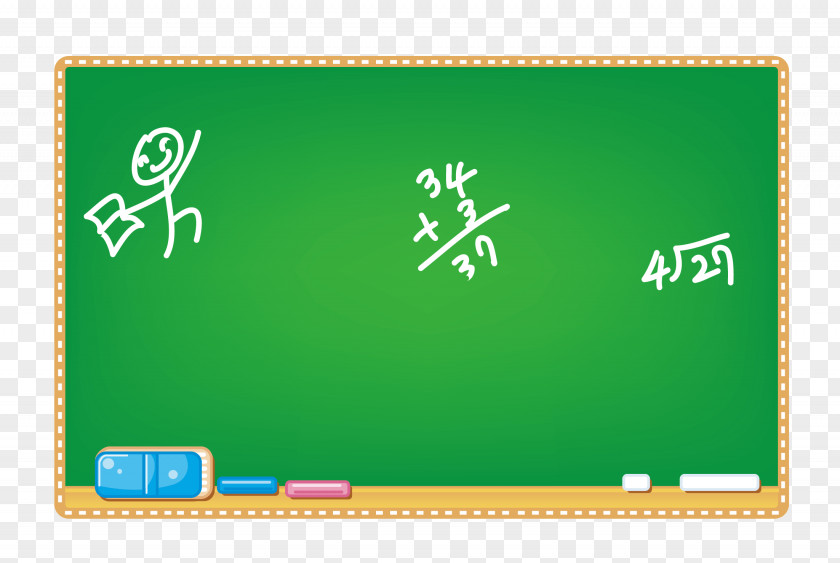 Green Chalkboard Cartoon Blackboard PNG