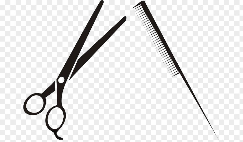 Vector Scissors Comb Hair Care PNG