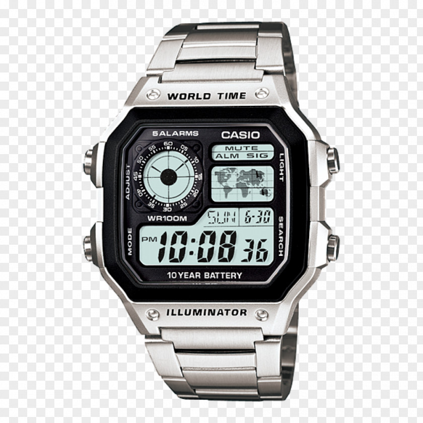 Watch Casio Chronograph Quartz Clock Illuminator PNG