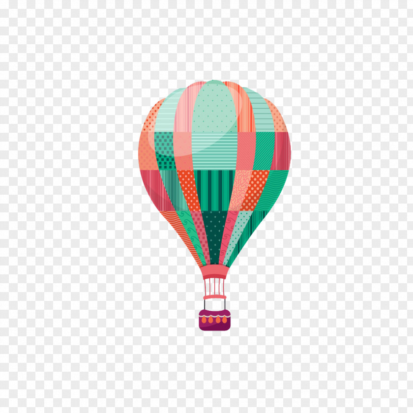 Hot Air Balloon Flight Illustration PNG
