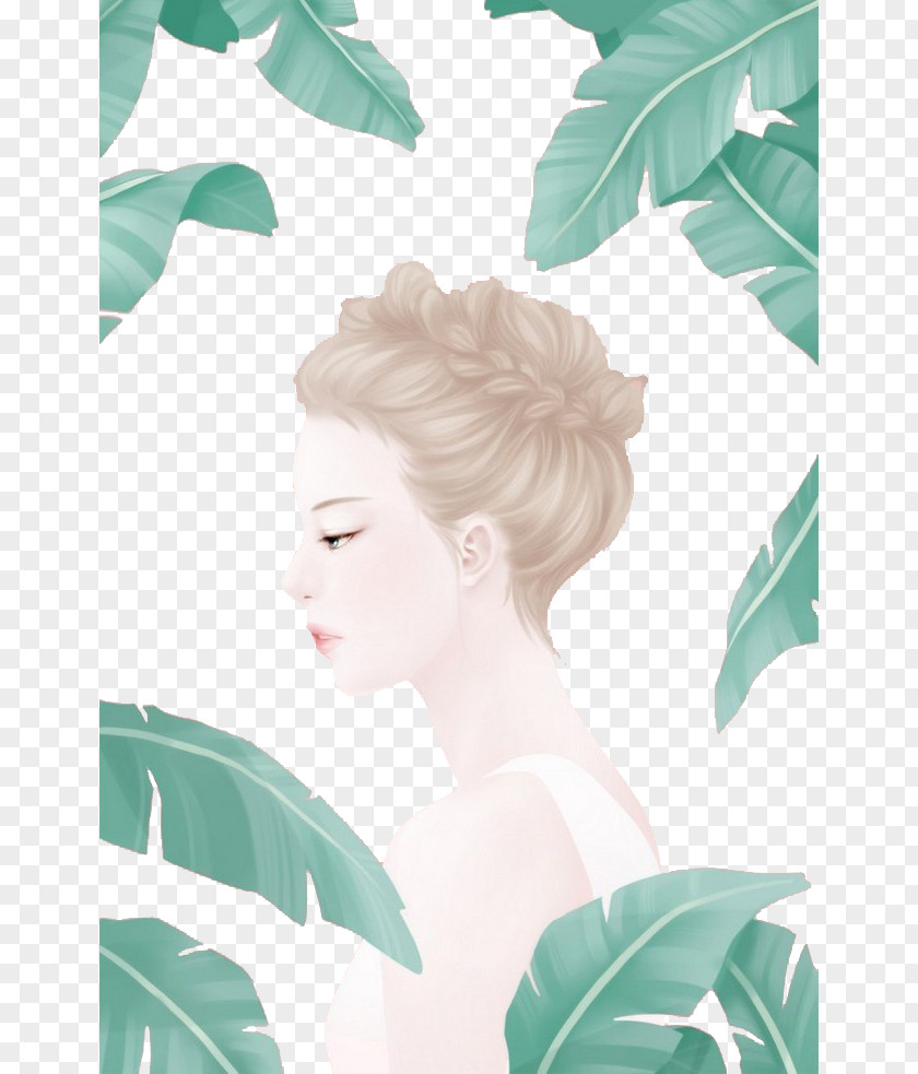 Leaves Woman Illustration PNG
